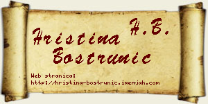 Hristina Boštrunić vizit kartica